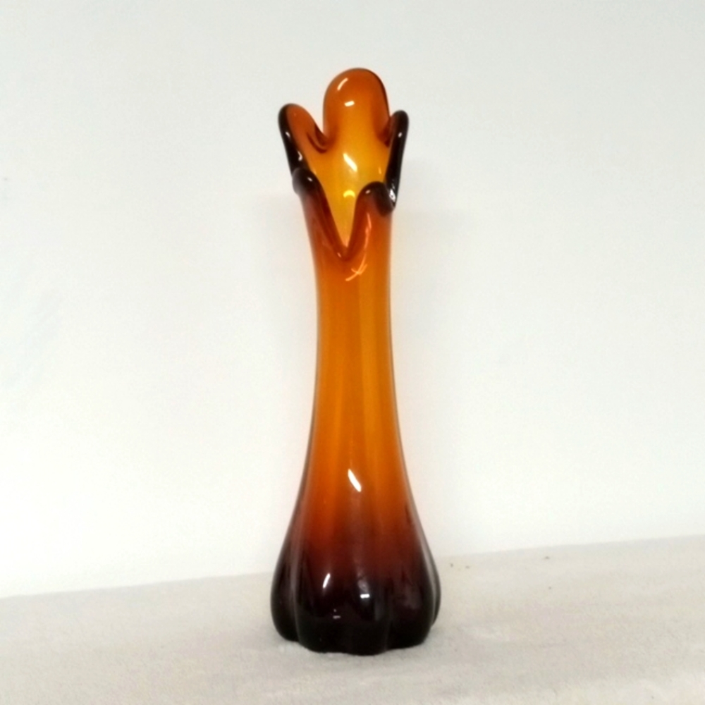 Vase 10 inch high Amber color